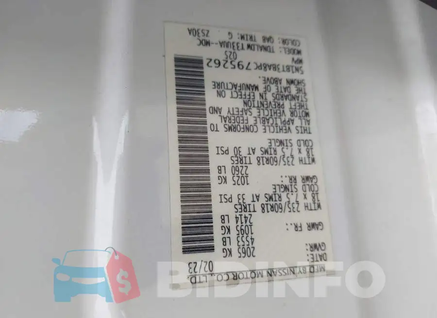 5N1BT3BA8PC795262 Photo# 9