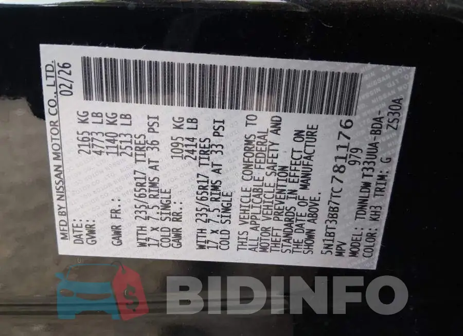5N1BT3BB7TC781176 Photo# 9
