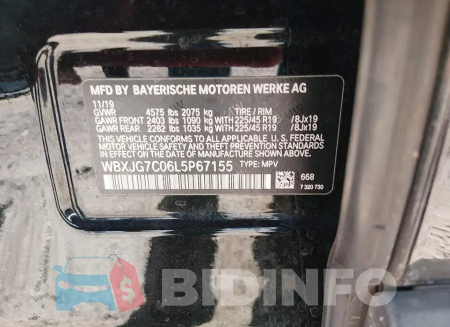 WBXJG7C06L5P67155 Photo# 9