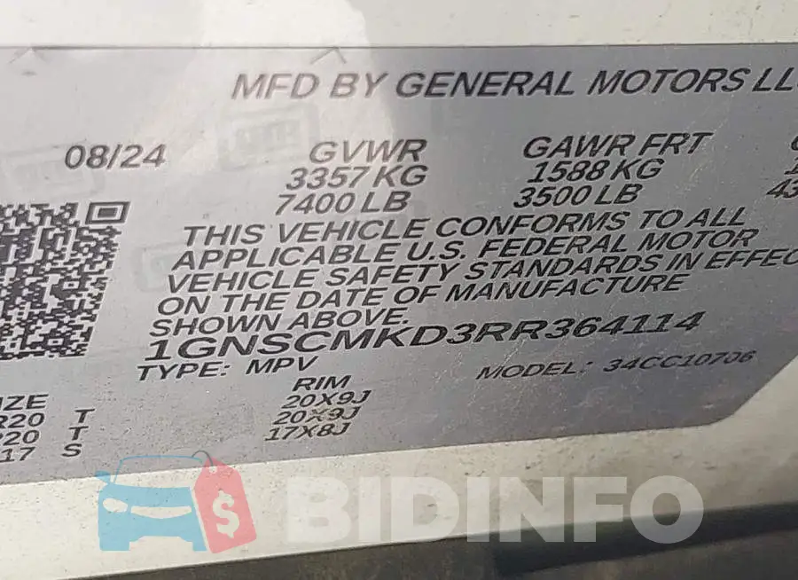1GNSCMKD3RR364114 Photo# 9
