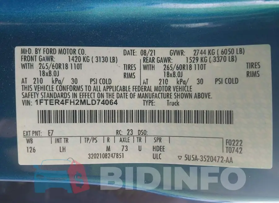 1FTER4FH2MLD74064 Photo# 9