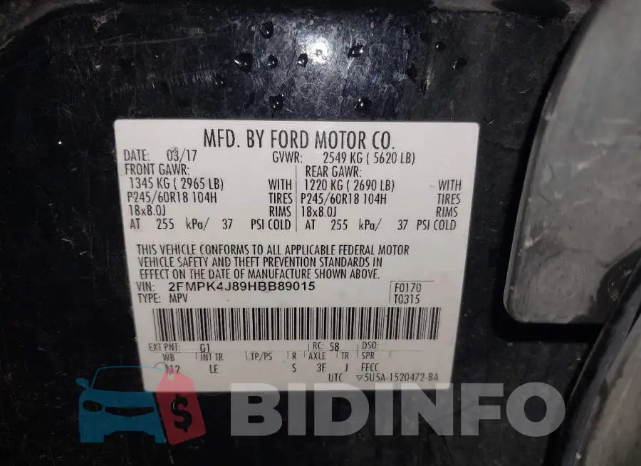 2FMPK4J89HBB89015 Photo# 9
