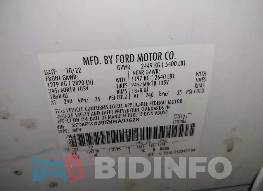 2FMPK4J95NBA93628 Photo# 9