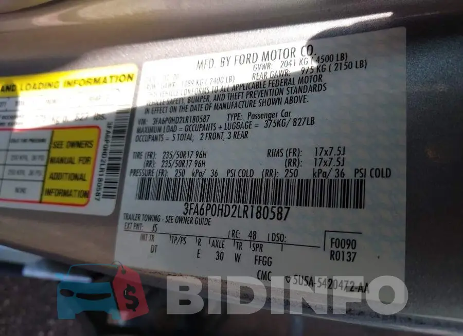 3FA6P0HD2LR180587 Photo# 9