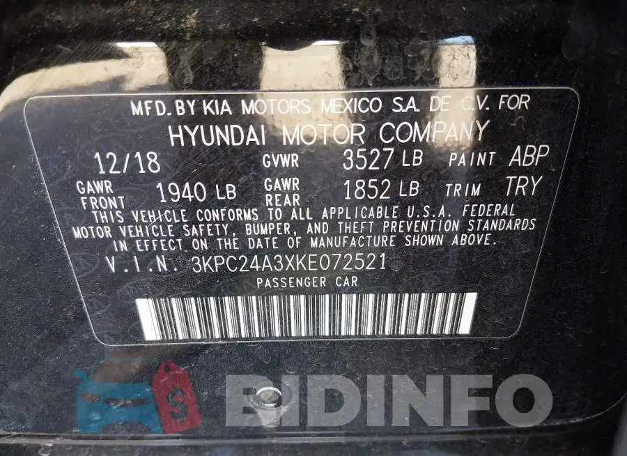 3KPC24A3XKE072521 Photo# 9