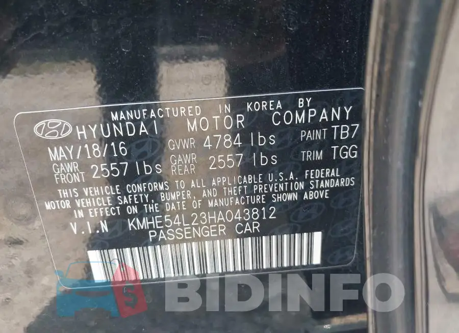 KMHE54L23HA043812 Photo# 9