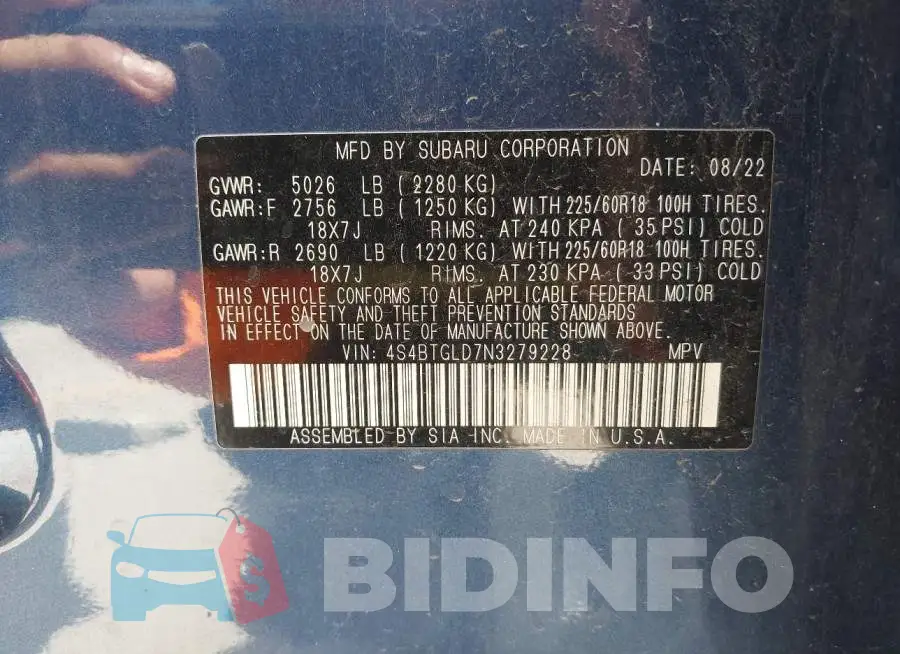 4S4BTGLD7N3279228 Photo# 9