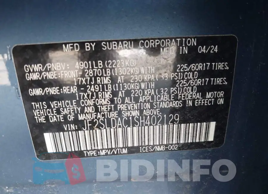 JF2SLDAC1SH402129 Photo# 9