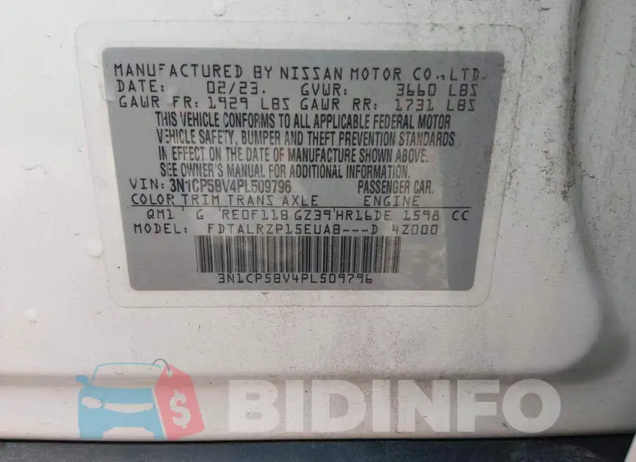 3N1CP5BV4PL509796 Photo# 9