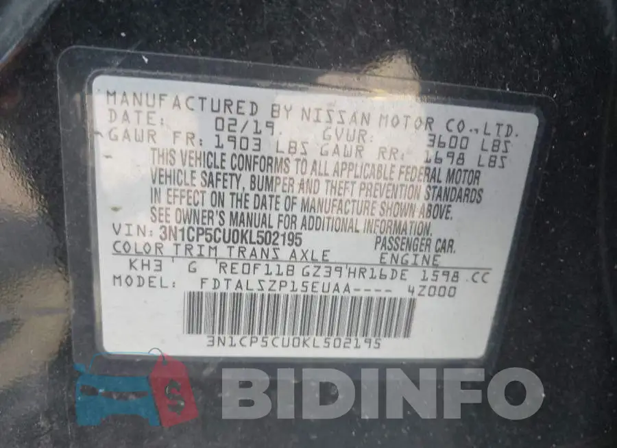 3N1CP5CU0KL502195 Photo# 9