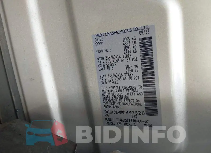 5N1BT3BA0PC897526 Photo# 9