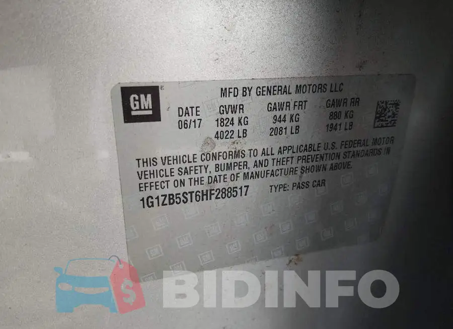 1G1ZB5ST6HF288517 Photo# 9