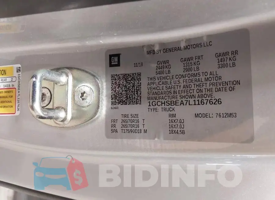 1GCHSBEA7L1167626 Photo# 9
