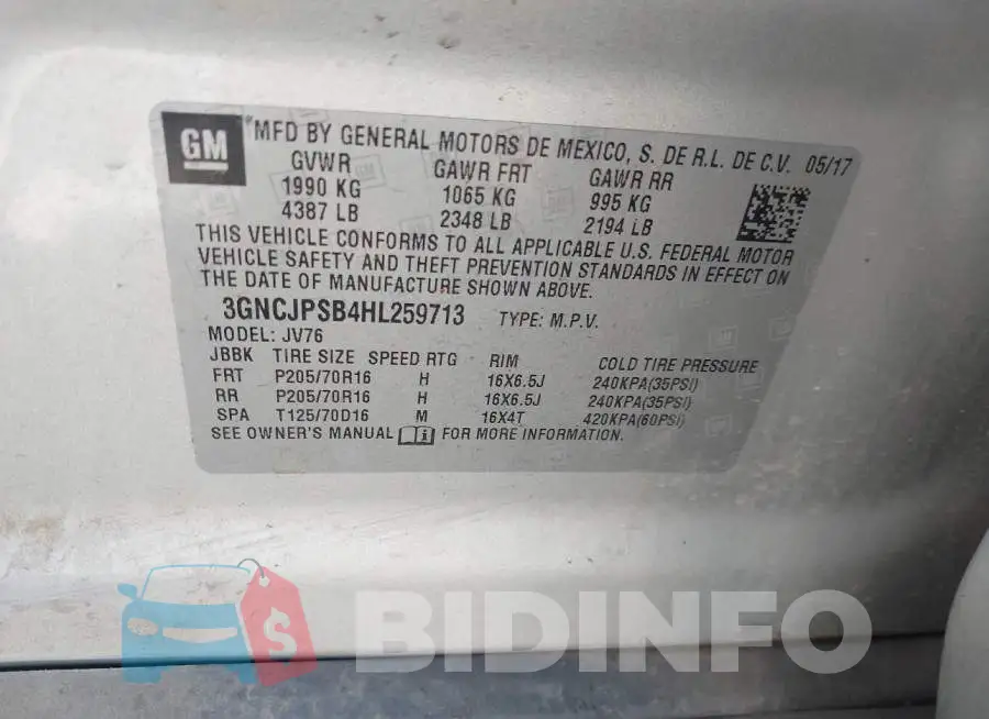 3GNCJPSB4HL259713 Photo# 9