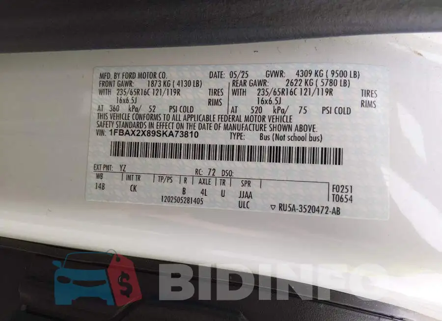 1FBAX2X89SKA73810 Photo# 9