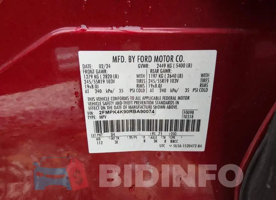 2FMPK4K90RBA90074 Photo# 9
