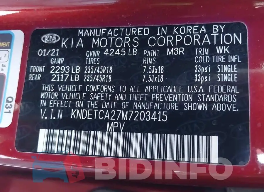 KNDETCA27M7203415 Photo# 9