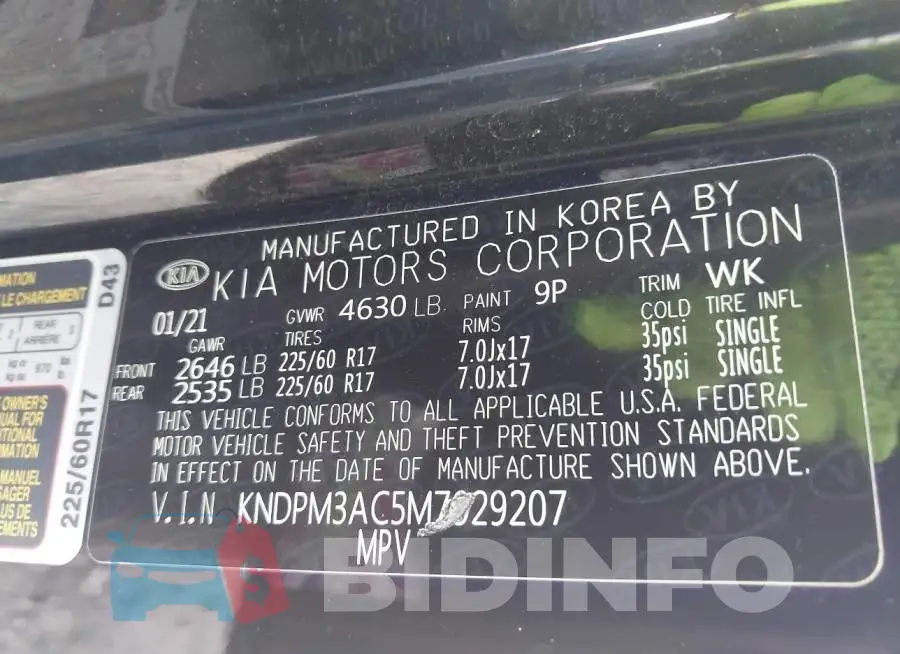 KNDPM3AC5M7929207 Photo# 9