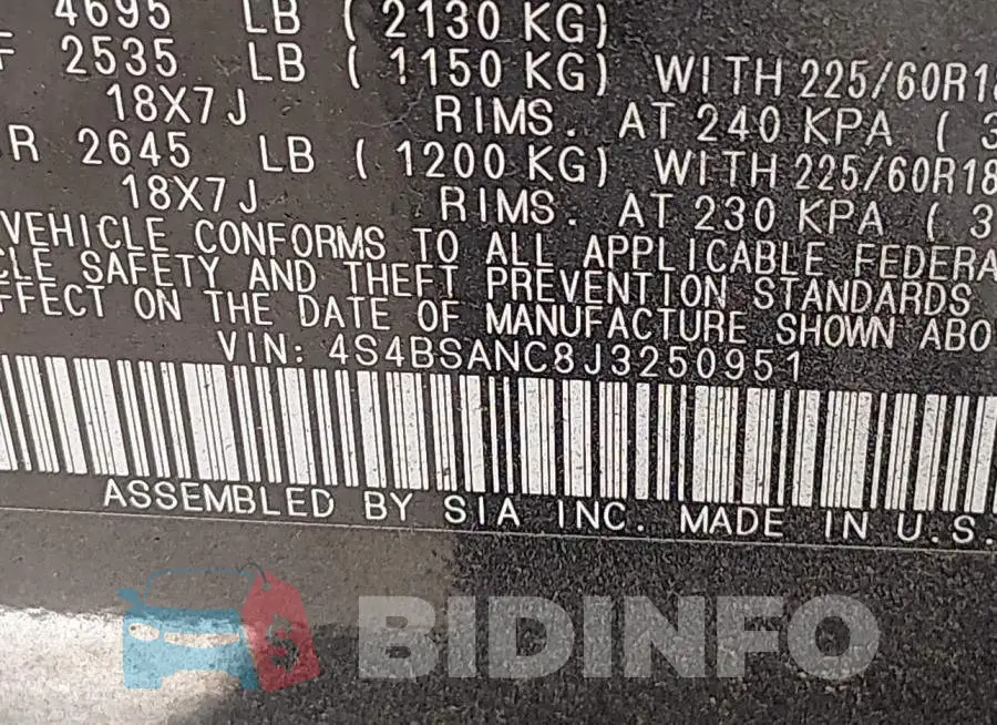 4S4BSANC8J3250951 Photo# 9