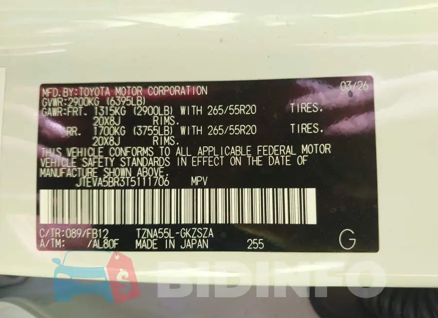 JTEVA5BR3T5111706 Photo# 9