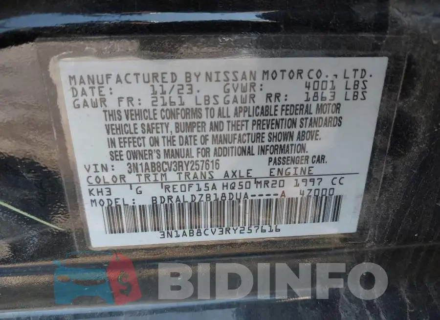 3N1AB8CV3RY257616 Photo# 9