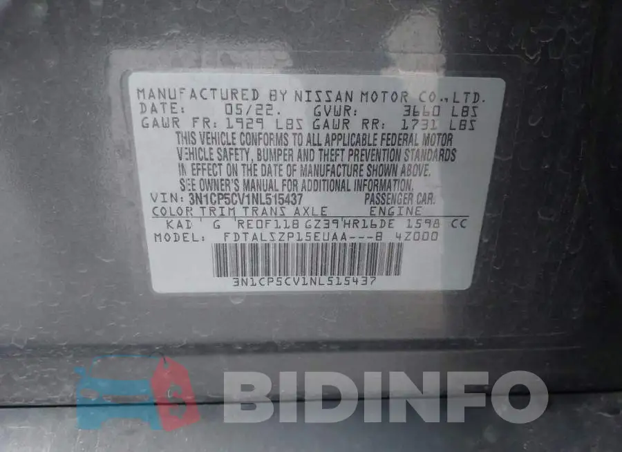 3N1CP5CV1NL515437 Photo# 9