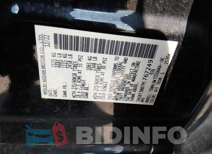 5N1BT3BB7PC767249 Photo# 9