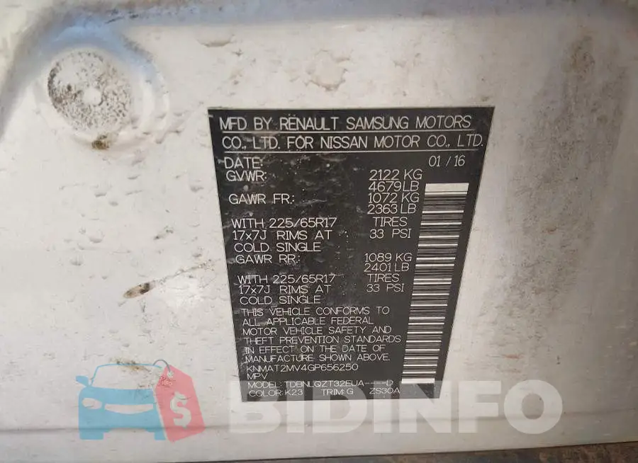 KNMAT2MV4GP656250 Photo# 9