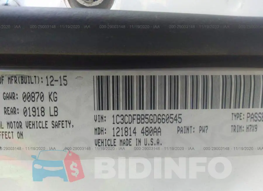 1C3CDFBB5GD660545 Photo# 9