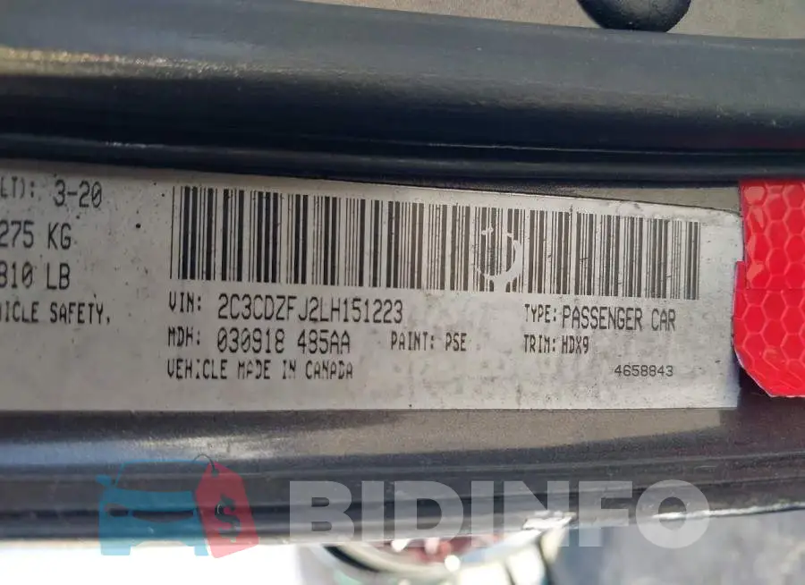 2C3CDZFJ2LH151223 Photo# 9