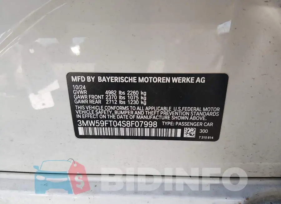 3MW59FT04S8F07998 Photo# 9