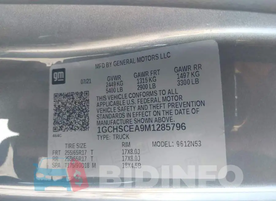 1GCHSCEA9M1285796 Photo# 9