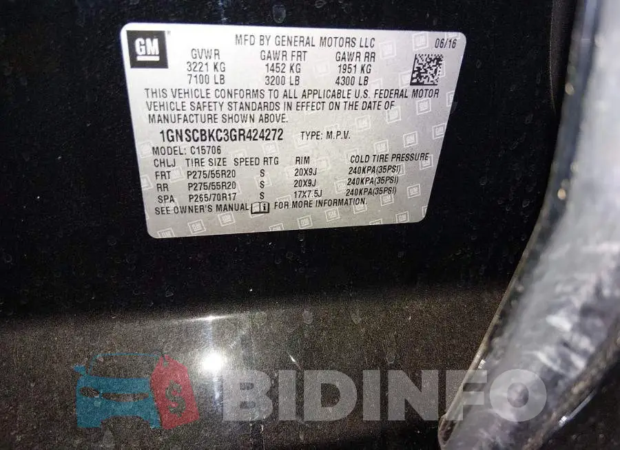 1GNSCBKC3GR424272 Photo# 9