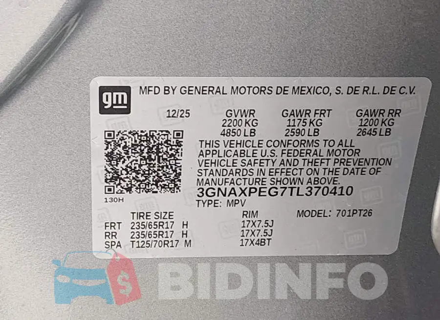 3GNAXPEG7TL370410 Photo# 9