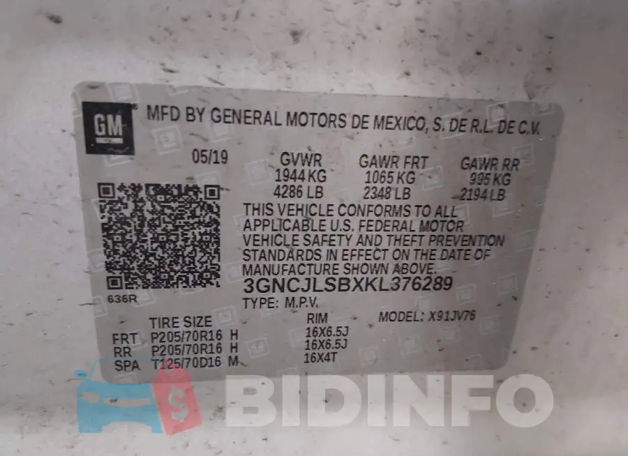 3GNCJLSBXKL376289 Photo# 9