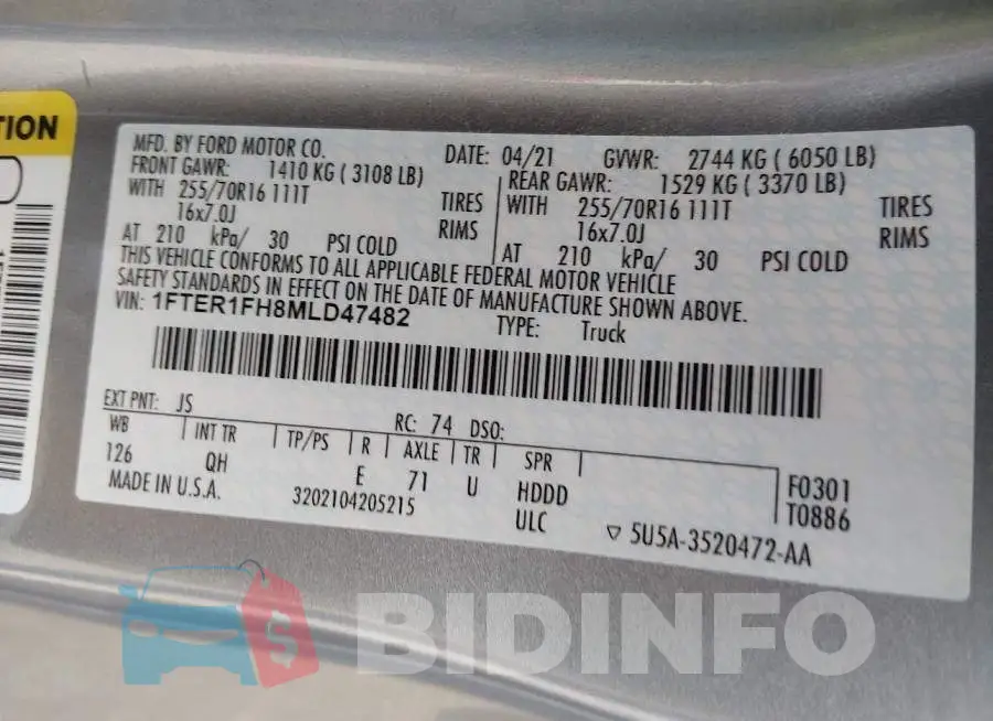 1FTER1FH8MLD47482 Photo# 9
