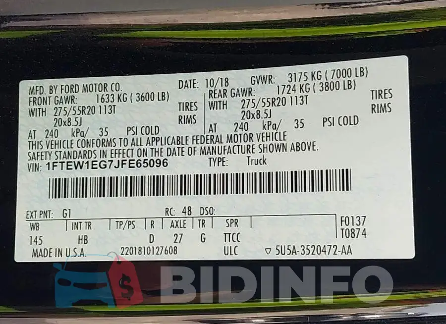 1FTEW1EG7JFE65096 Photo# 9