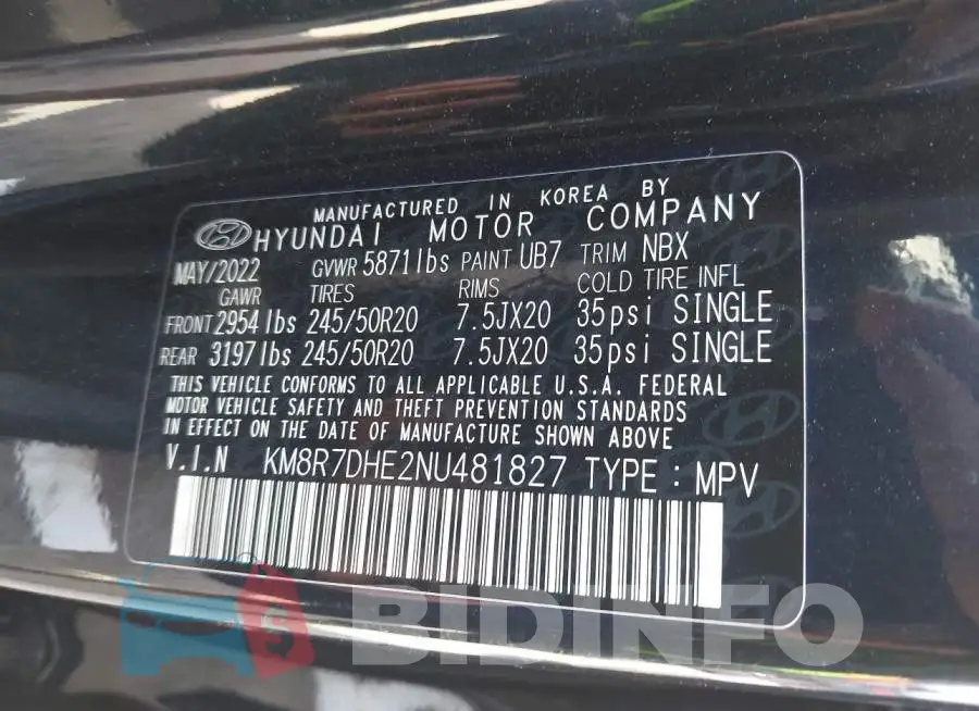KM8R7DHE2NU481827 Photo# 8