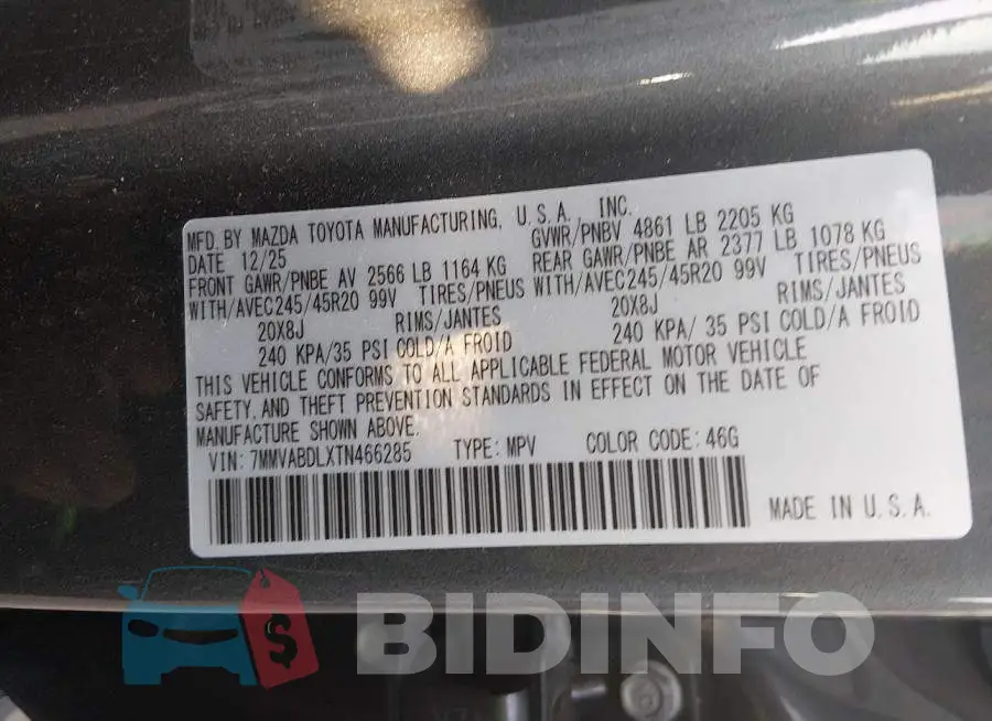 7MMVABDLXTN466285 Photo# 9