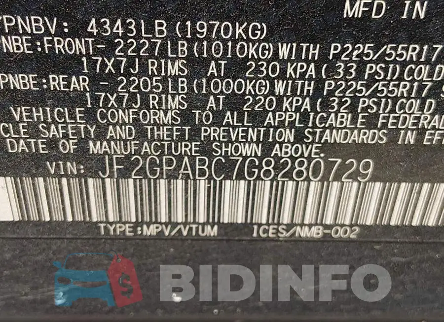JF2GPABC7G8280729 Photo# 9