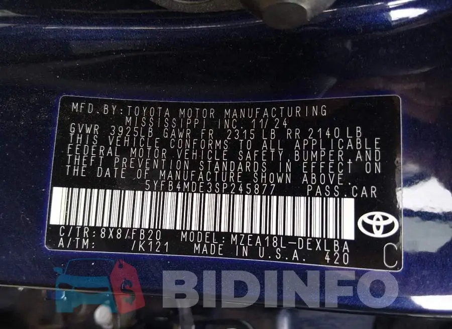 5YFB4MDE3SP245877 Photo# 9