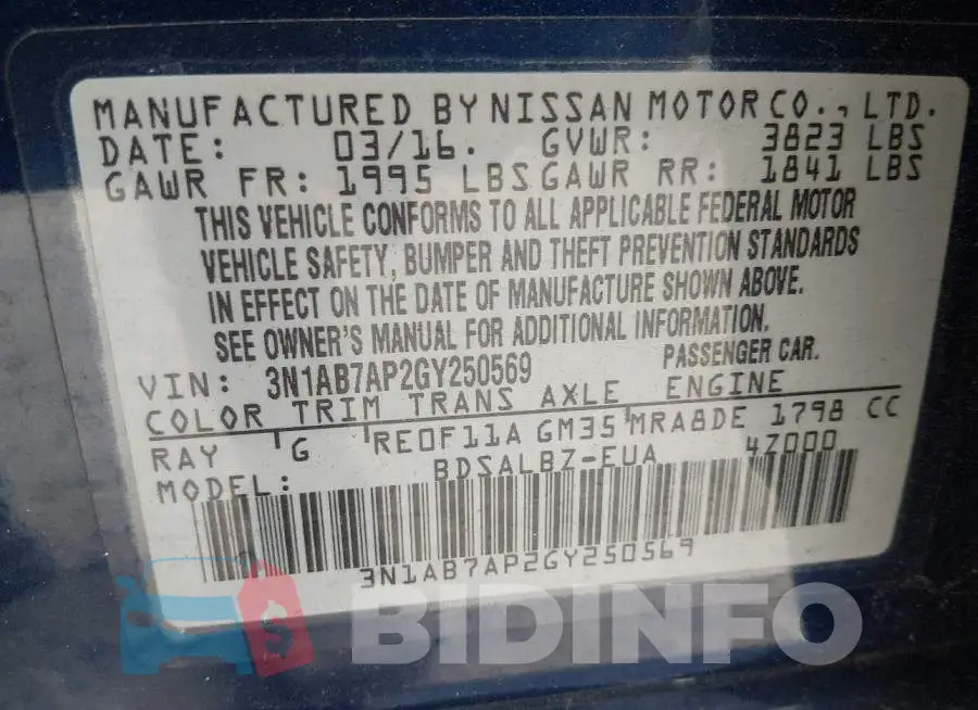 3N1AB7AP2GY250569 Photo# 9
