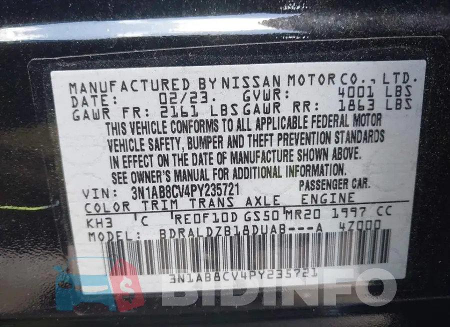 3N1AB8CV4PY235721 Photo# 9
