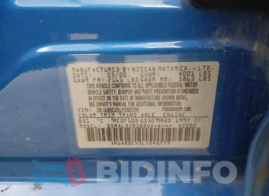 3N1AB8CV5LY245779 Photo# 9