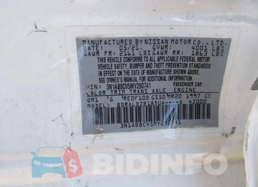 3N1AB8CV5MY290741 Photo# 9