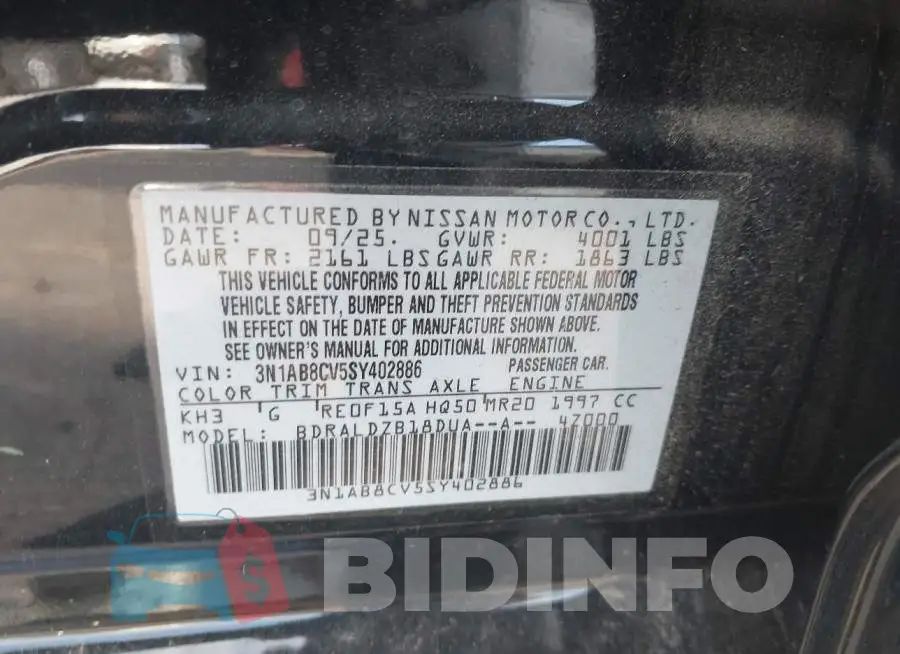 3N1AB8CV5SY402886 Photo# 9