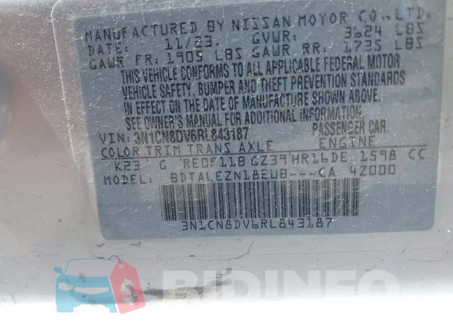 3N1CN8DV6RL843187 Photo# 9
