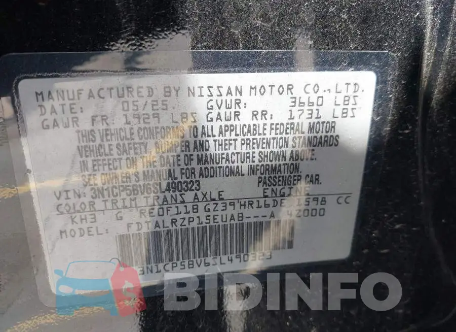 3N1CP5BV6SL490323 Photo# 9