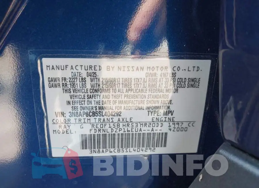 3N8AP6CB5SL404292 Photo# 9