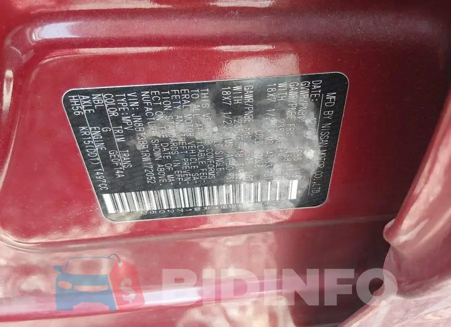 JN8BT3BB1RW172052 Photo# 9